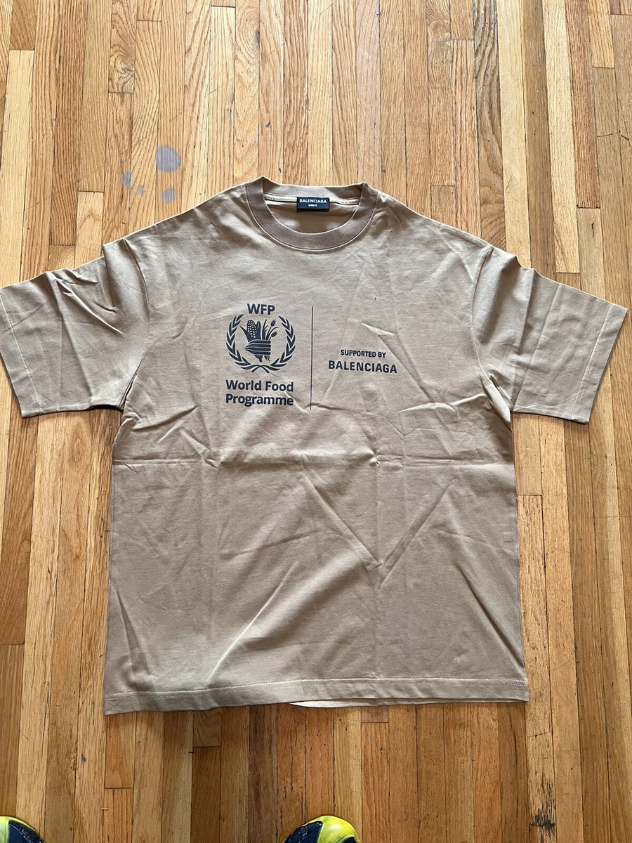 Balenciaga World Food Programme Mens Small Brown T Shirt Men