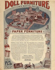 Paper Doll Furniture with Beautiful Rugs Needlecraft Magazine offer ad 1921
