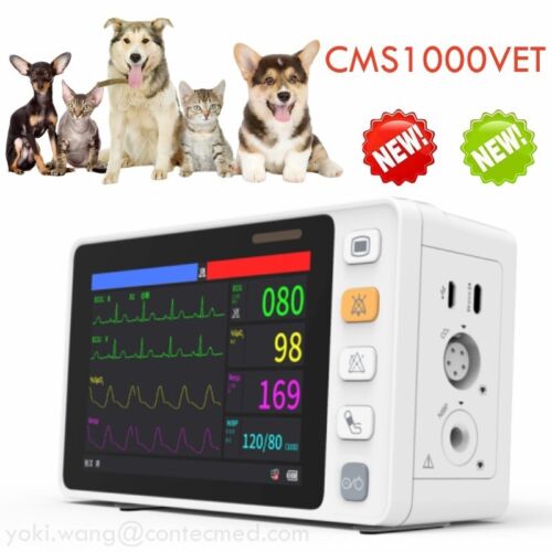 5" Animal Handheld Veterinary Monitor ECG,NIBP,SPO2,PR,RESP,TEMP CMS1000VET - Picture 1 of 12