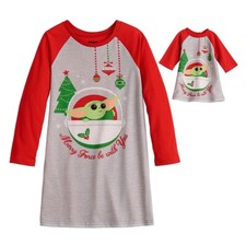 Disney Girl's Grogu Nightgown Pajamas  Doll Gown 4 6 8 10 Christmas Baby Yoda