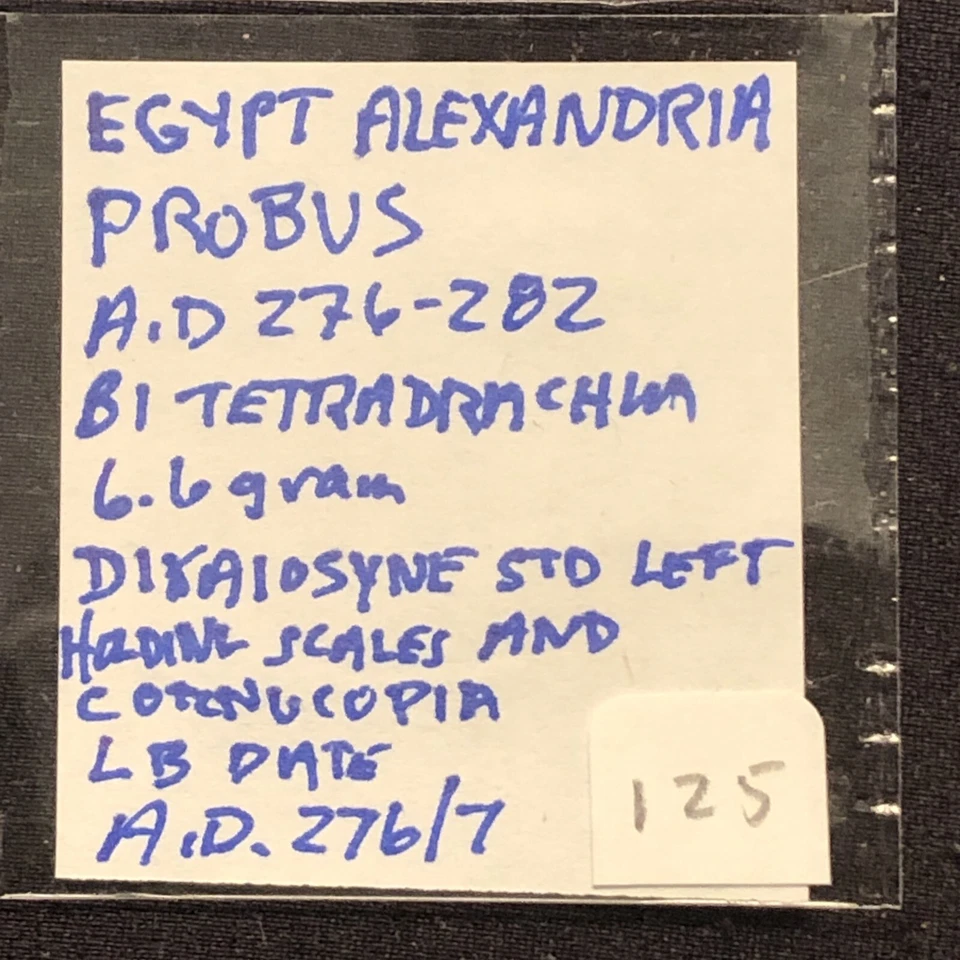 roman egypt alexandria tetradrachm Probus  a.d. 276-282 dikaiosyne holding scale - Image 4 of 4