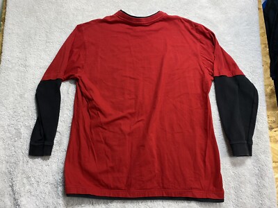 Dickies Long Sleeve Thermal Layer Shirt Cyber Y2K Biker Grunge Red