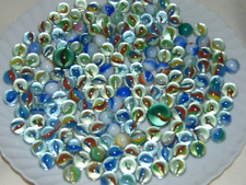 180 Vintage GLASS MARBLES Various Colors , Sizes  Styles