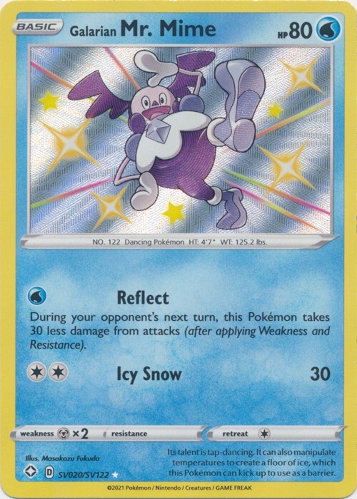 Galarian Mr. Mime SV020/SV122 Shiny Holo Rare Shining Fates: Pokemon TCG