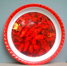 TROPICAL Melamine Round  Serving Platters  16" Diameter  Crayfish Boiled design