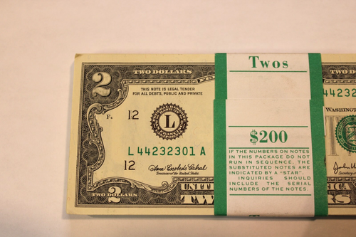 BEP Strap 100 - Sequential $2 Dollar Bills 2003A SAN FRANCISCO FEDERAL RESERVE - Picture 3 of 6