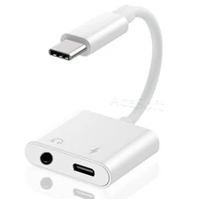 Durable 2in1 Type-C to 3.5mm Headphone Jack Adapter AUX & DAC Cable for HTC U11