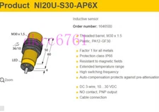 Original TURCK Proximity Switch NI20U-S30-AP6X Induction Sensor