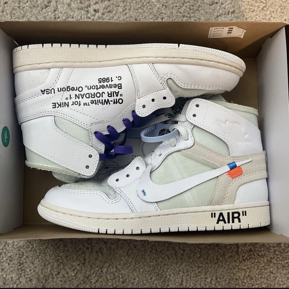 Air Jordan 1 Off White white Europe Exclusive US 7