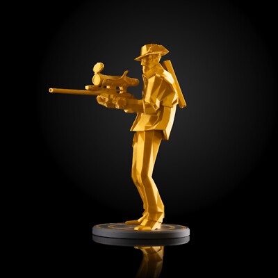 Team Fortress 2 Sniper Figurine | 3D Printed Low Poly TF2 Sniper Model