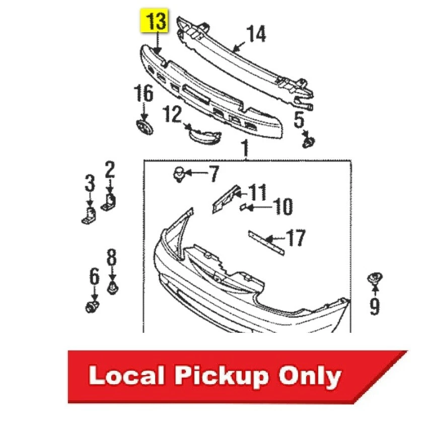 New Front Bumper Impact Absorber For 1998-2001 Sephia Sedan KI1070104 Foto 3 de 3