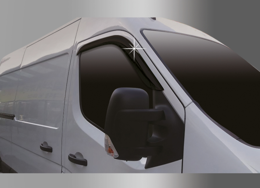 Smoke Black In-Channel Wind Deflectors For Renault Master MK3 Van (2010-2024) 2-Door - View #5