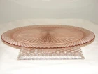 Pink Depression Glass Miss America Hocking Glass Footed Cake Stand Plate Dish