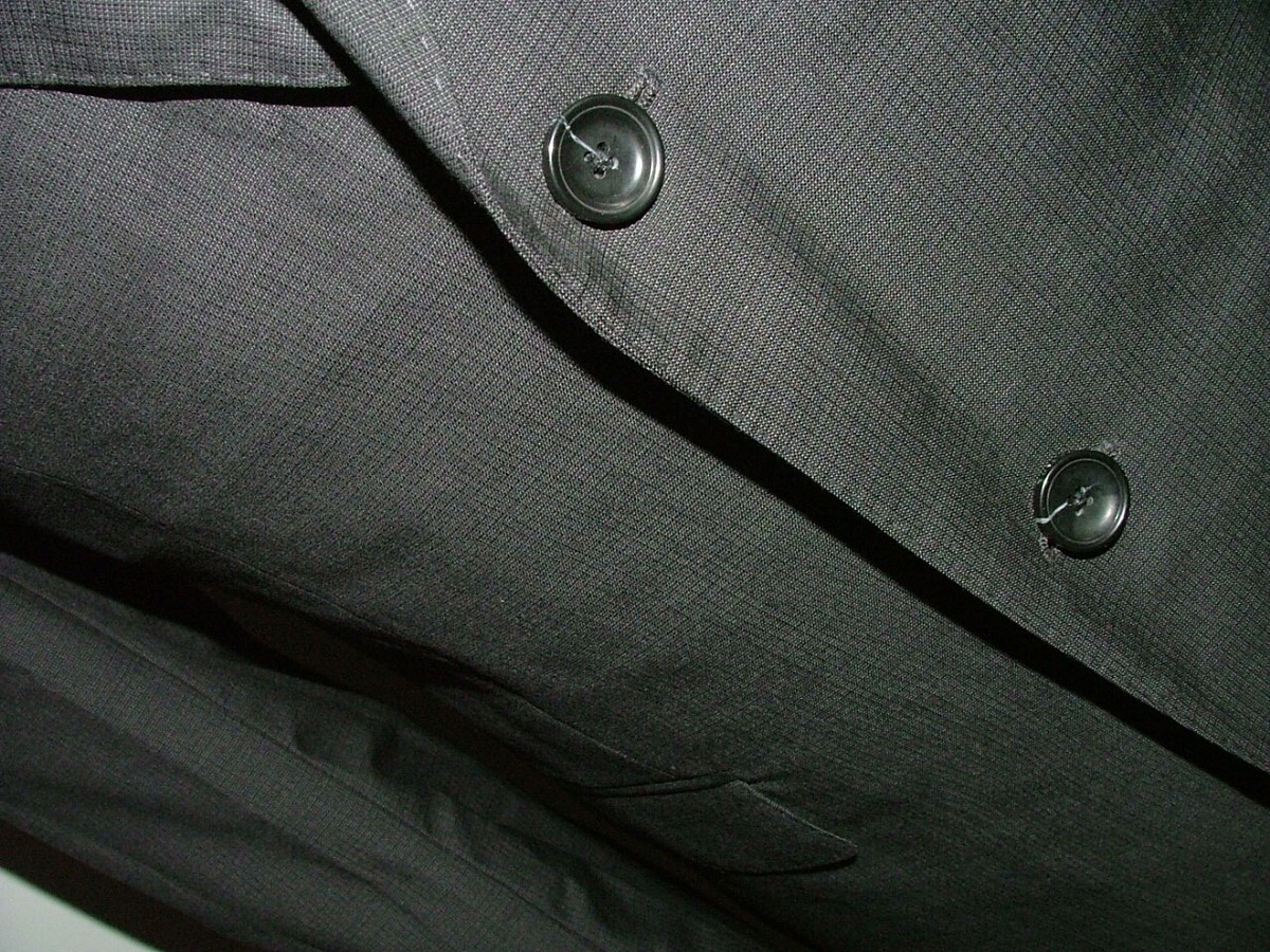 MENS ERMENEGILDO ZEGNA BLAZER SIZE 40 R 100% WOOL CHARCOAL PLAIDS #045 View 4