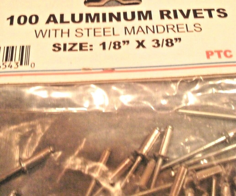 Aluminum Pop Rivets Steel Mandrels 1/8" x 3/8"  USA Shipper 100 Pcs USPS Ship