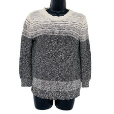 Theory Women's Rainee Marled Knit Sweater Size S Ombre Stripe Textured Classic