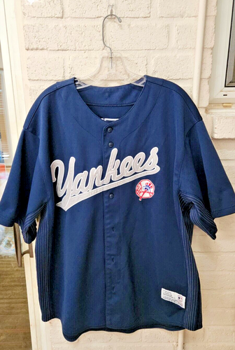 MLB Derek Jeter NY Yankees Trikot #2 Navy Blau Button Down Herren Gr. XL - Bild 3 von 7
