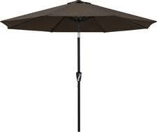 9FT Brown Patio Umbrella with Crank - Perfect for Garden Deck Use