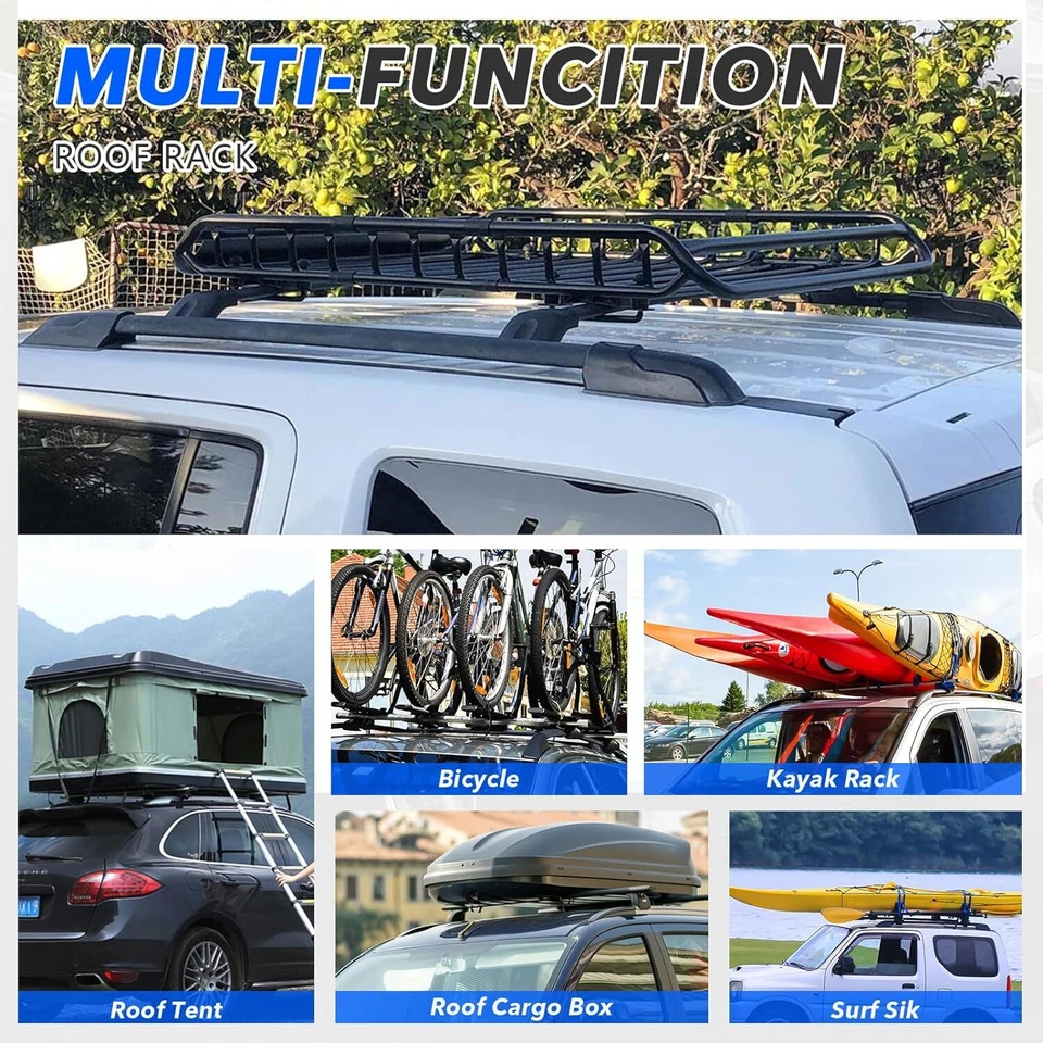 4 piezas portaequipajes de techo para Honda Pilot 2009-2015 barras transversales + rieles de techo riel lateral negro Foto 4 de 4