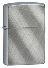 Zippo Windproof  Diagonal Weave Chrome Lighter, # 28182, New In Box
