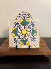 Pier 1 Imports Terracotta Lemons Tile Wall Hanging Trivet Cheese Board Italy