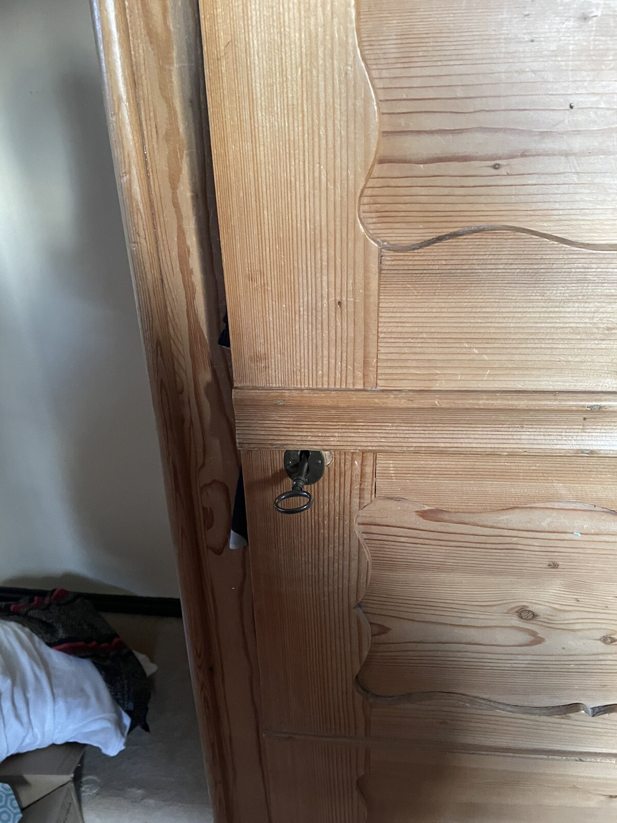 ANTIQUE FRENCH PINE LINEN WARDROBE CUPBOARD, C 1870 ‘Must Arrange Own