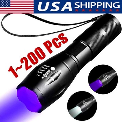 UV Flashlight Black Light Super Bright 120000lm Torch Ultra Violet Lamp LED