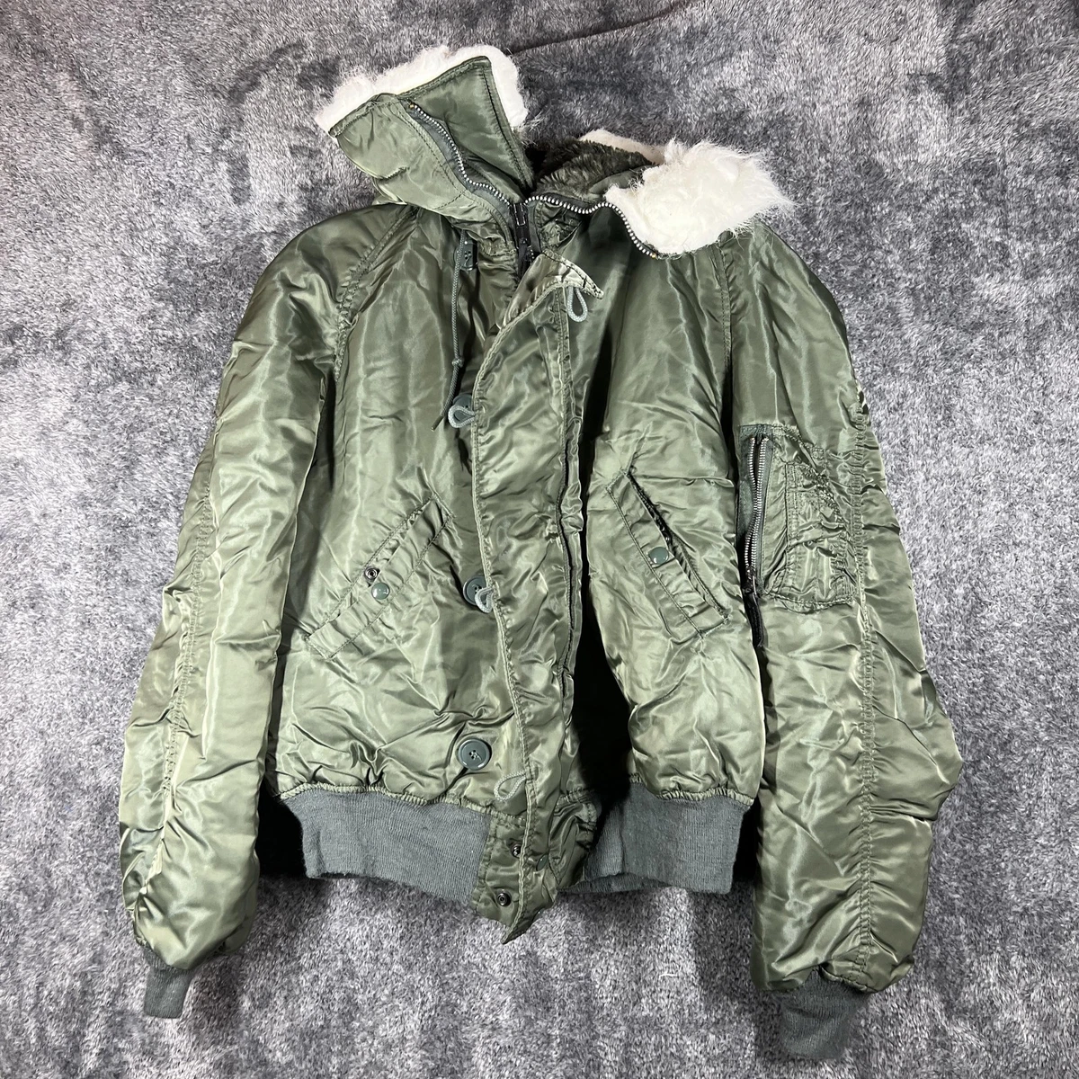 ALPHA INDUSTRIES N-2B XL バーガンディ 90s 80's Parka Type N-2B Attached Hood Extreme Cold Weather Alpha