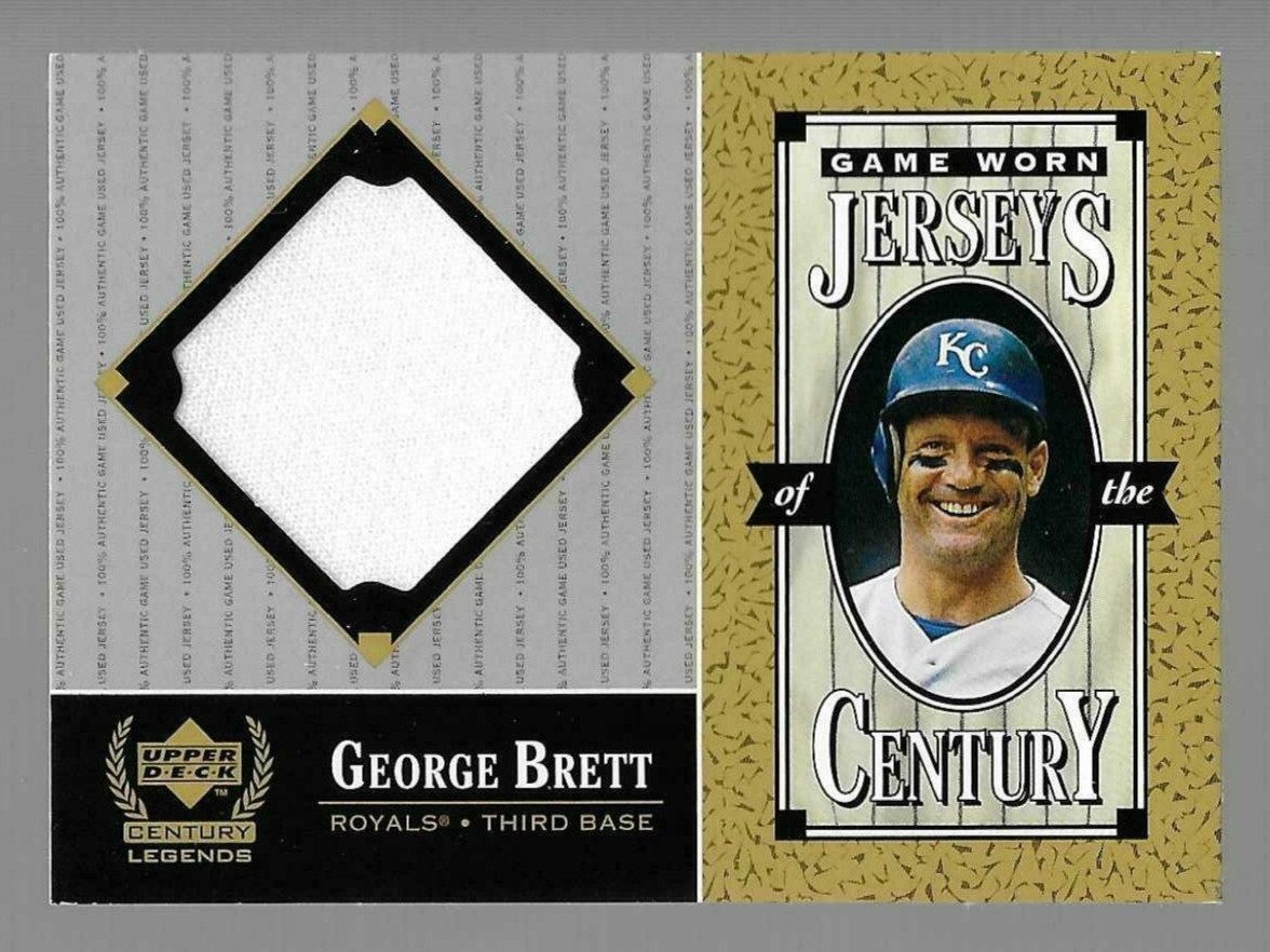 George Brett HOF 1999 Upper Deck Century Legends Memorabilia Game Used Jersey
