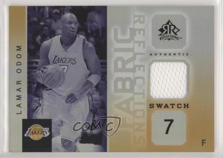 2005-06 Upper Deck NBA Reflections Fabric Swatch Gold 5/5 Lamar Odom #FR-LO fl4