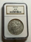 1894 O Morgan Silver Dollar NGC AU50 Tough Date