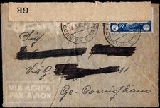 Tripolitania 1 lira posta aerea 1942 Corriere all'Italia seconda guerra mondiale