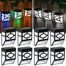 8X LED Solar Deck Lights Outdoor Garden Yard Fence Wall Stair Decor Lamp