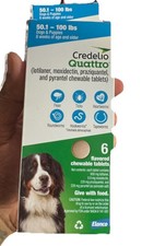 Credelio Quattro Chewable Tablets For Dogs 50-100lbs 6-In-1 Parasite Protection