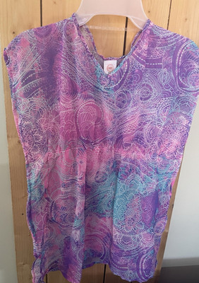 * GIRL'S * WONDER NATION* SWIMSUIT SHEER COVERUP TOP *SIZE MEDIUM  (7-8)  SHIRT*