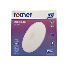 Rother 18W LED Ceiling Downlight Round Panel Cool White Bathroom Wall Light