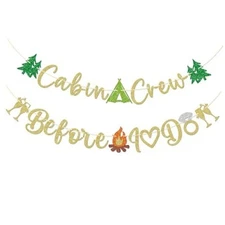  Cabin Crew Before I Do Banner, Camping Bachelorette Banner, Mountain 