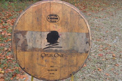 #ad 2007 Opus One Logo Napa Valley Vineyard Wine Barrel Lid Head $129.99