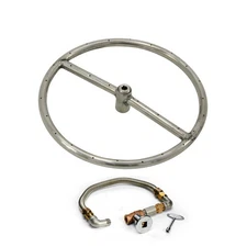 HPC Fire Round Match Light Fire Pit Kit, 6-Inch, Natural Gas