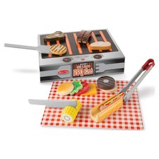Melissa  Doug Grill and Serve BBQ Set 20 pcs - Wooden Play Food and Accessories