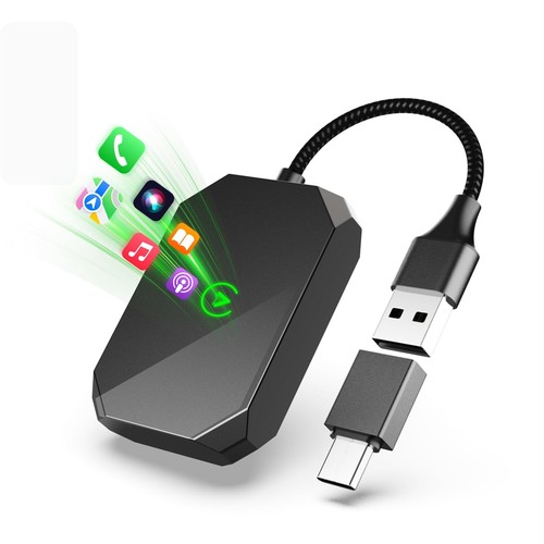 2 IN 1 Wireless Carplay Adapter for iPhone Apple & Android Auto Wireless Adap...
