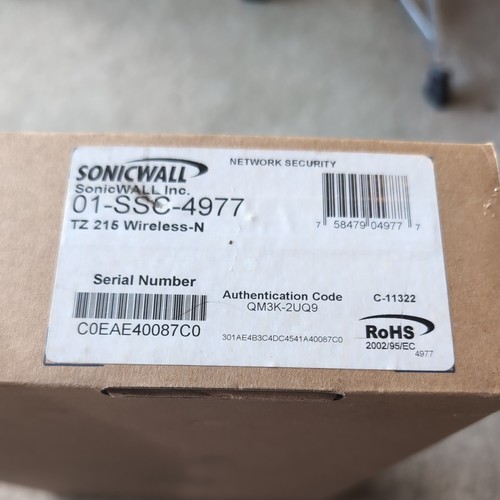 SONICWALL TZ 215 WIRELESS-N Adaptive Security Appliance NEW & SEALED - Afbeelding 7 van 7