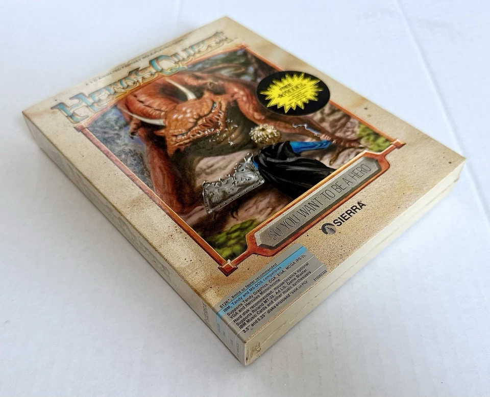 Hero's Quest - Factory Sealed - IBM 3.5” & 5.25” - Big Box PC - 1989 Sierra - NM - Image 3 of 4