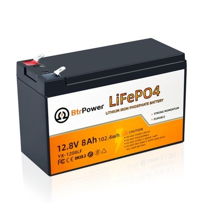 12V 8Ah LiFePO4 Battery | Deep Cycle Power for Campers, Lights, Solar Systems