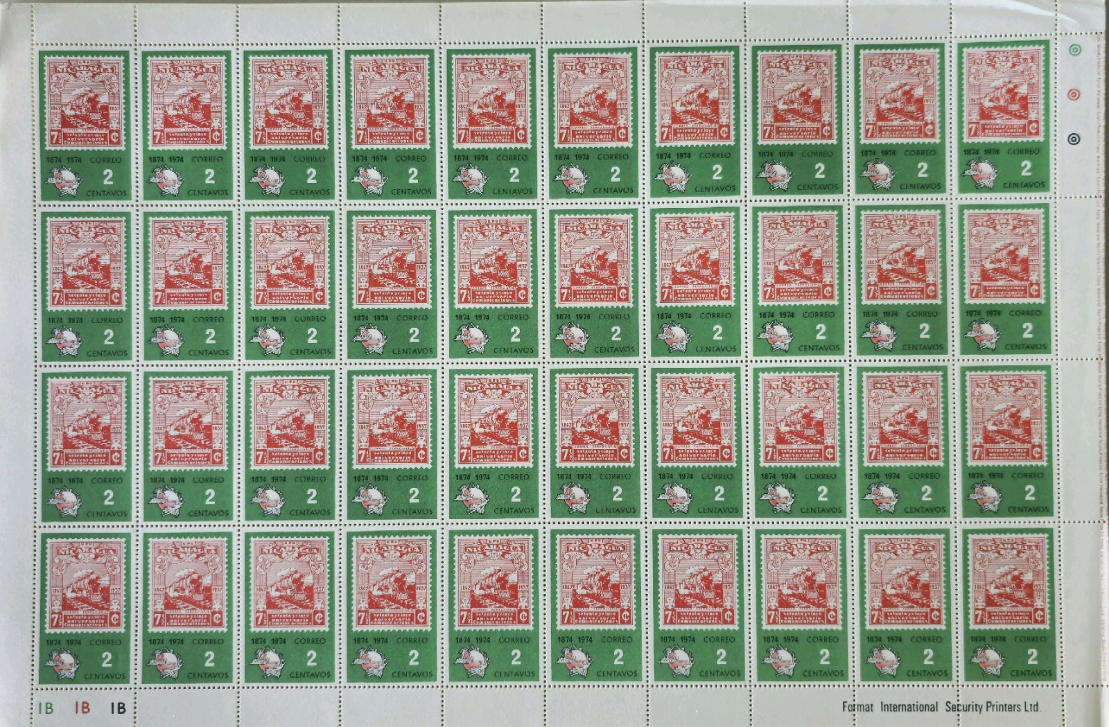 Vintage Nicaragua Sheet Post Stamps #0301