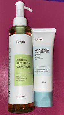 IUNIK Calendula Green Fresh Cleansing Oil 200ml (6.76oz) + Daily Moisture Cream