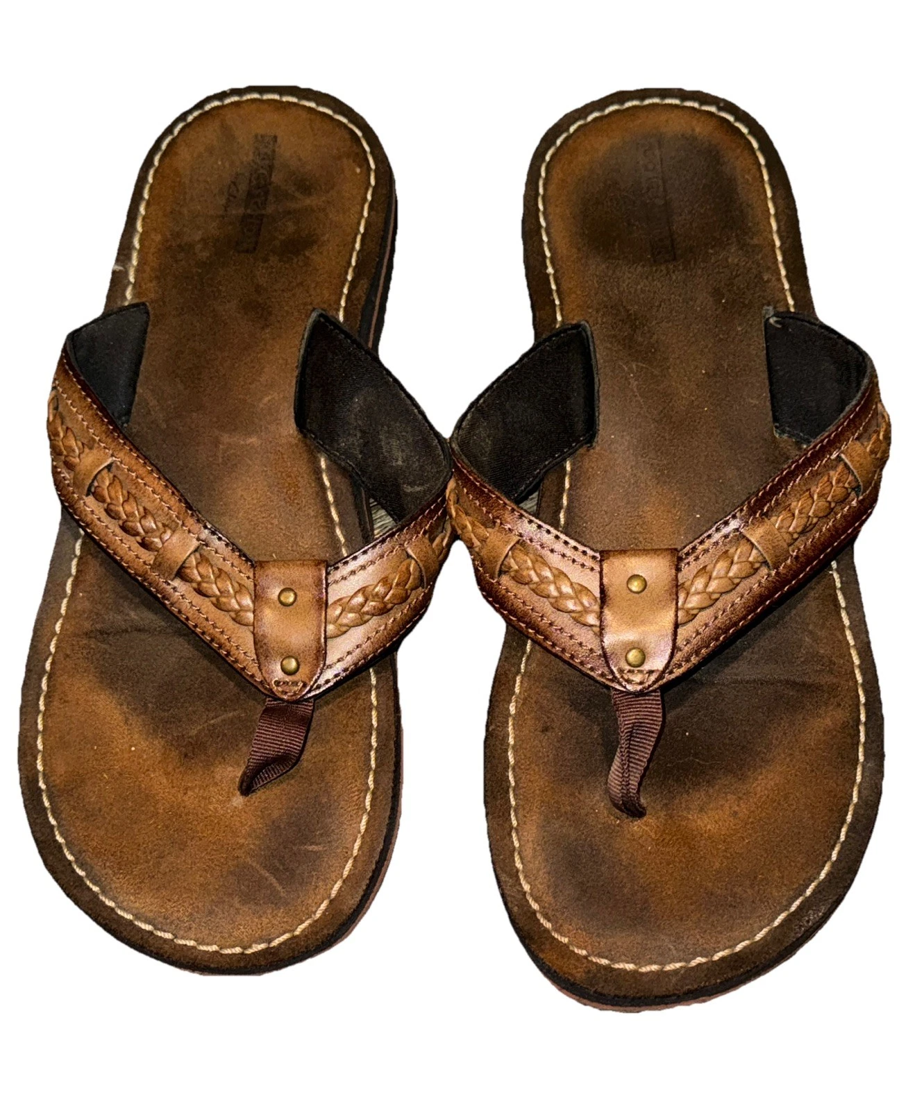 Clarks Collection sandali infradito infradito in pelle donna taglia 10 EU 41 5 marrone