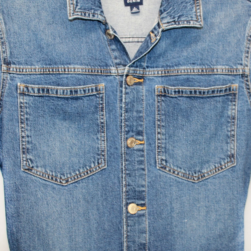 Mono de mezclilla Gap Tall mono bolsillo estilo años 90 informal para mujer talla 4 S Foto 3 de 4