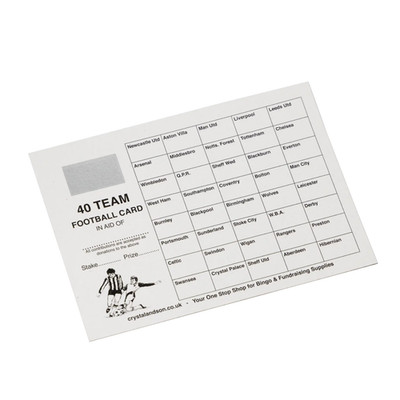 20 x 40 TEAM FOOTBALL SPENDENAKTION RUBBELKARTEN UK TEAMNAMEN TOLLE QUALITÄT