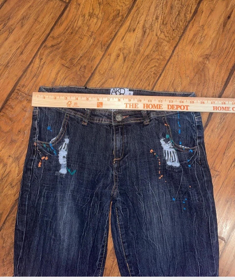 AKDMKS Vintage Y2K 90s Bermuda Shorts Paint Splatter Grunge Skater Woman’s Sz 11 - Image 4 of 4